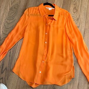Beautiful Veronica Beard orange light button down- size 10.
